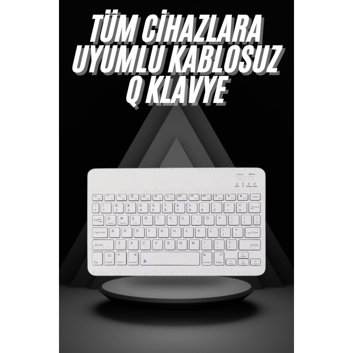 Q Klavye Türkçe Bluetooth Klavye Tüm Cihazlara Uyumlu Kablosuz