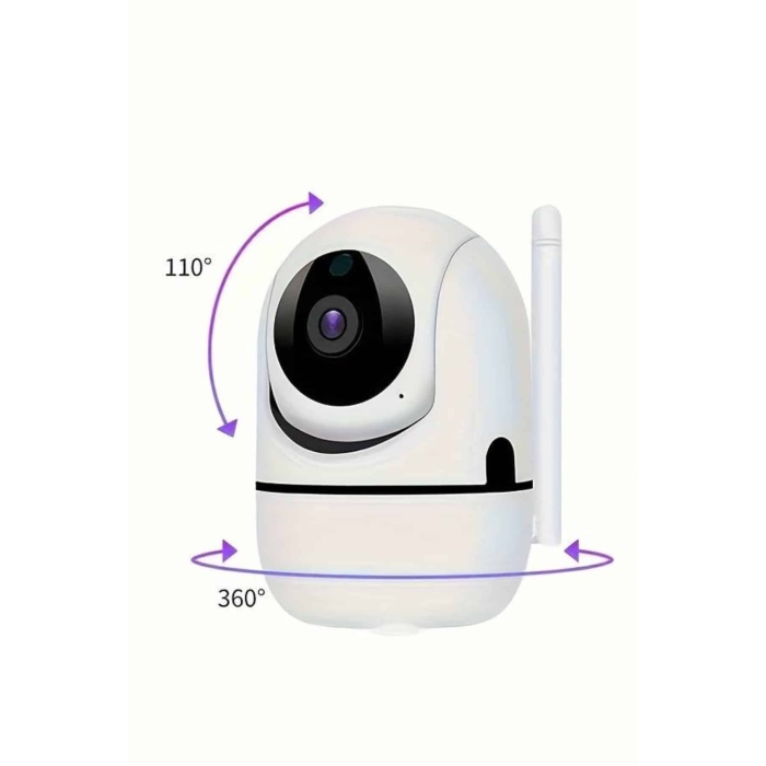 Baby Kamera Kablosuz 720P Beyaz 360 Derece Wifi Kamera Full HD 1080p