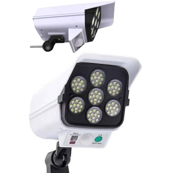 Solar Lamba Kamera Görünümlü Duvar Lambası Dönebilen Bahçe Aydınlatması