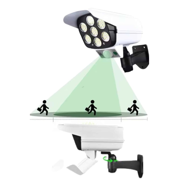 Solar Lamba Kamera Görünümlü Duvar Lambası Dönebilen Bahçe Aydınlatması