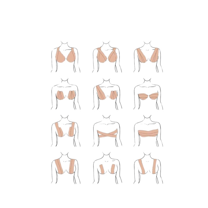 Toparlayıcı Göğüs Bandı Şekillendirici Ten Rengine Uygun Esnek Hassas Ciltlere Uygun