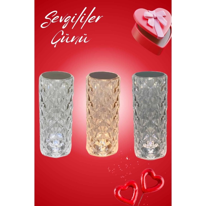 Sevgililer Günü İçin Hediye Kristal Lamba Sevgiliye Hediye USB Şarjlı Gece Lambası