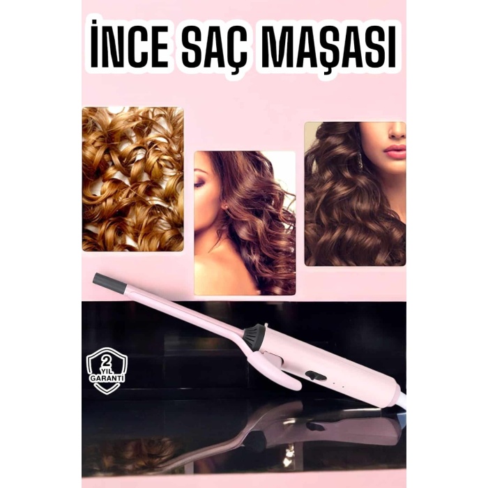 Saç Maşası 10MM İnce Bukleler İçin Yıpranma Önleyici İyon Özelliği