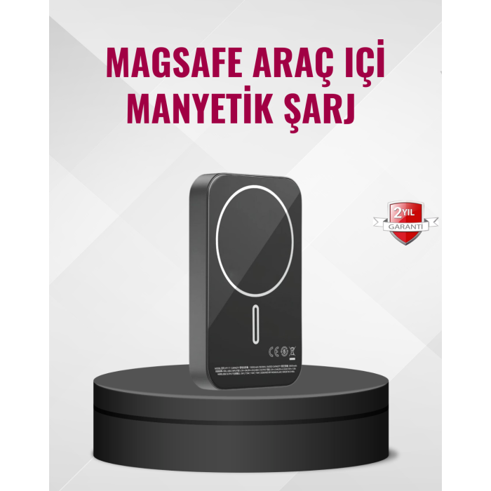 MagSafe Araç Telefon Tutucu 15W Hızlı Şarj Type-C Girişli