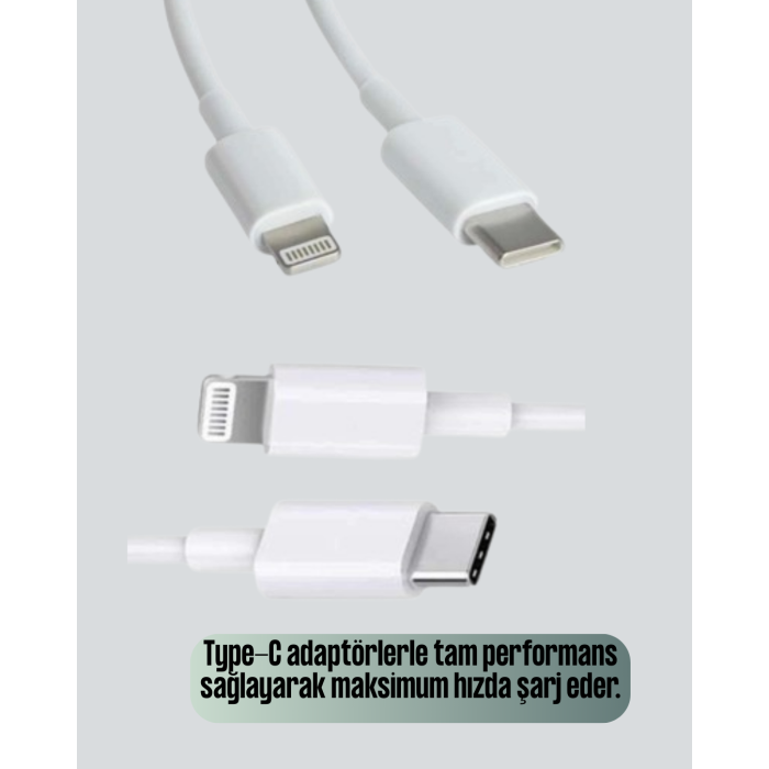 Orijinal Kalite 30W Type-C Lightning Hızlı Şarj Kablosu – 1.2m Dayanıklı