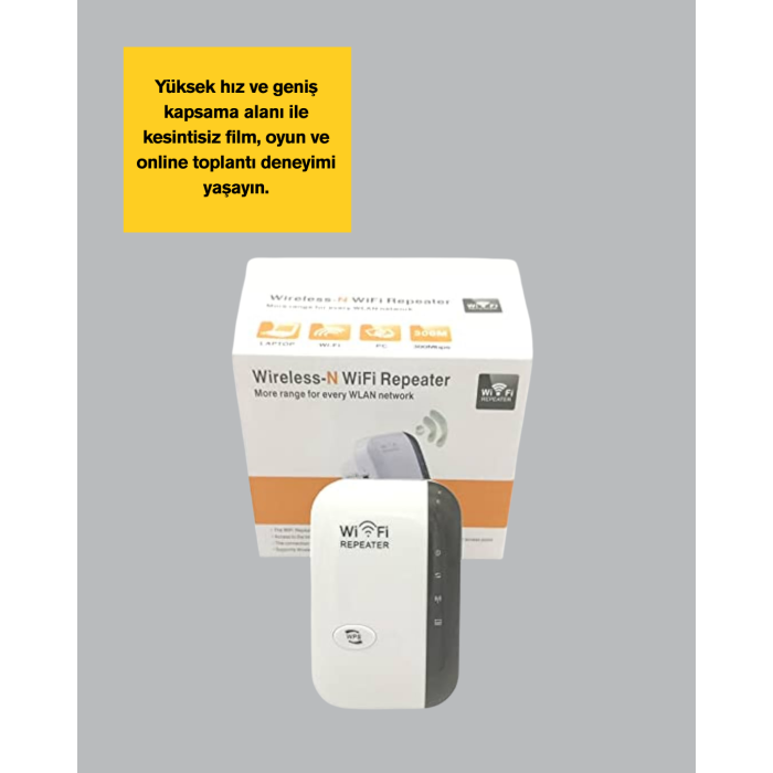 300 Mbps Kablosuz WiFi Menzil Genişletici – Repeater & AP Modu