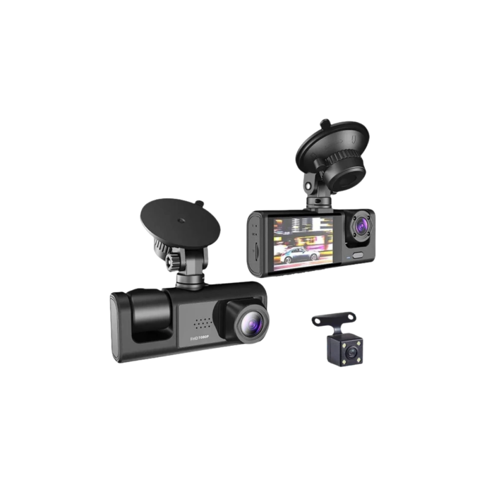 Gelişmiş G-Sensörlü Üçlü Araç Kamerası – 5” LCD Ekran ve Hareket Algılama