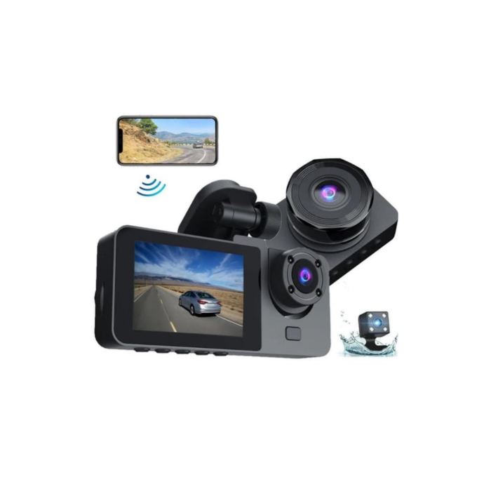 Gelişmiş G-Sensörlü Üçlü Araç Kamerası – 5” LCD Ekran ve Hareket Algılama