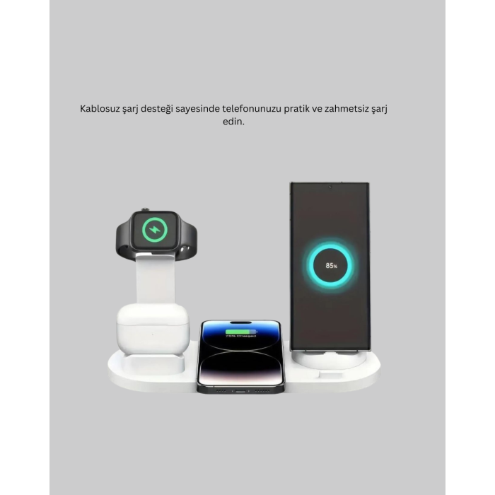 iPhone, AirPods ve Akıllı Saat Uyumlu Çoklu Şarj Cihazı