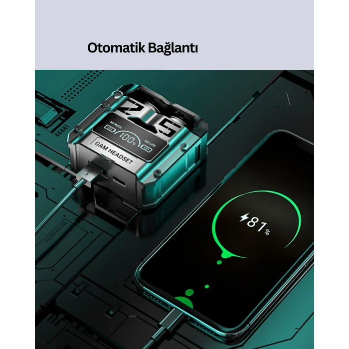 Şarj Kutulu Kablosuz Bluetooth Kulak İçi Spor Kulaklık