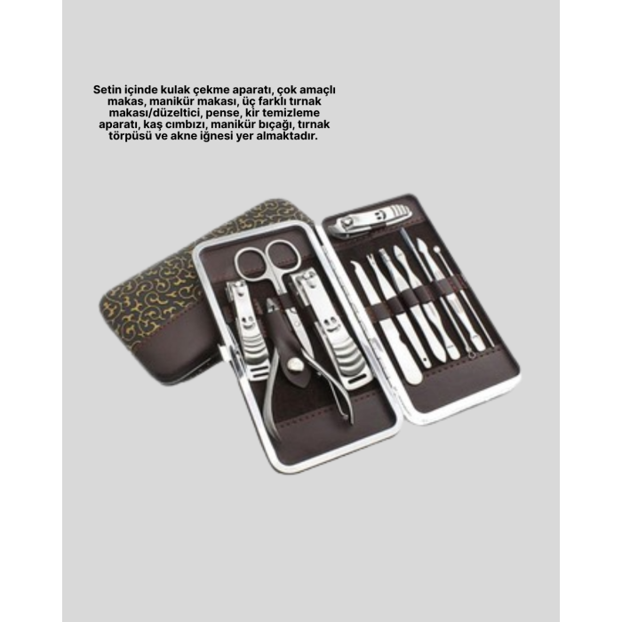 Seyahat İçin Taşınabilir Deri Çantalı Bakım Seti