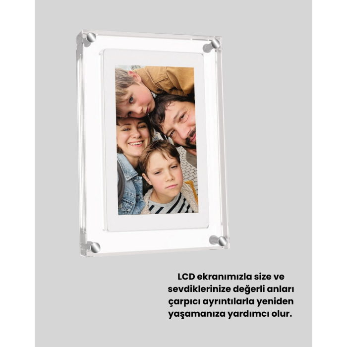 Çift Stereo Hoparlörlü 7 İnç Dijital Fotoğraf Çerçevesi – Zengin Ses Deneyimi