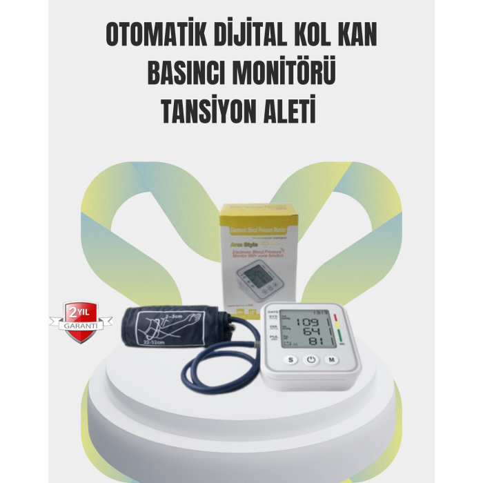 2 Kullanıcı Hafızalı USB Uyumlu Tansiyon Ölçer