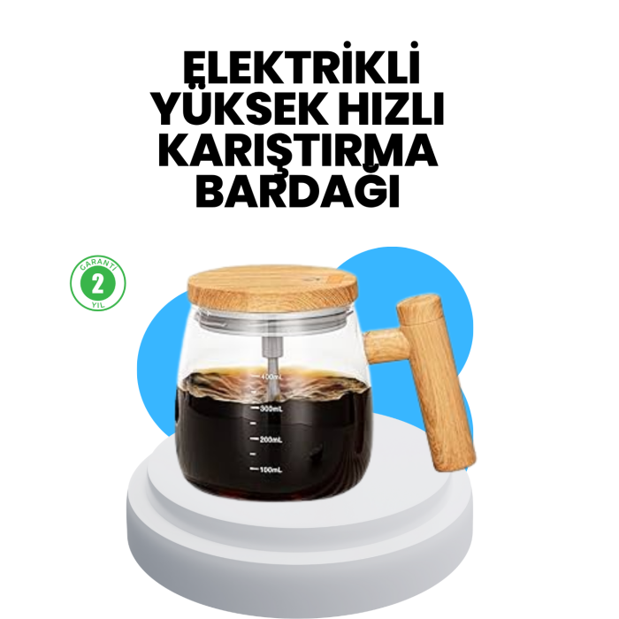 400 ml Şarjlı Karıştırıcı Bardak – IP6 Su Geçirmez, Isıtma Altlıklı