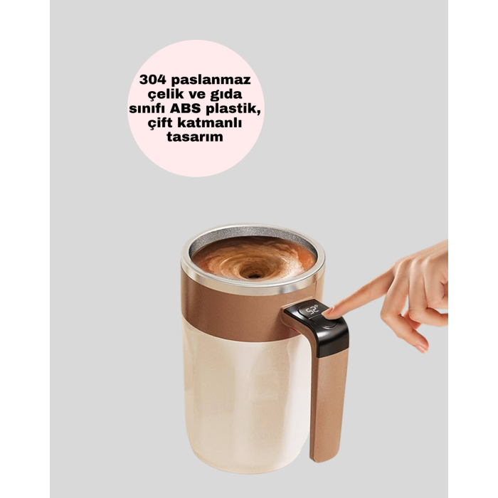 Paslanmaz Çelik Şarjlı Karıştırma Kupa – Otomatik Manyetik Blender Fincan