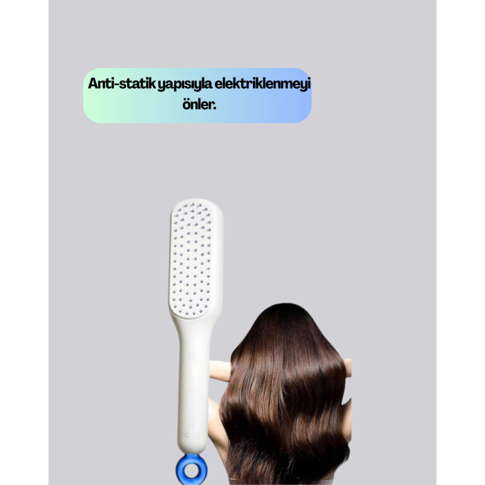 Otomatik Temizlemeli Saç Fırçası – Ergonomik Tasarım, Masaj Etkili, Elektriklenmeyi Önleyici