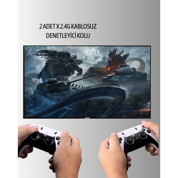 Kablosuz Retro TV Oyun Konsolu – 30.000+ Oyun, HD Çıkış & Kablosuz Gamepad ile Efsanevi Oyun Deneyimi