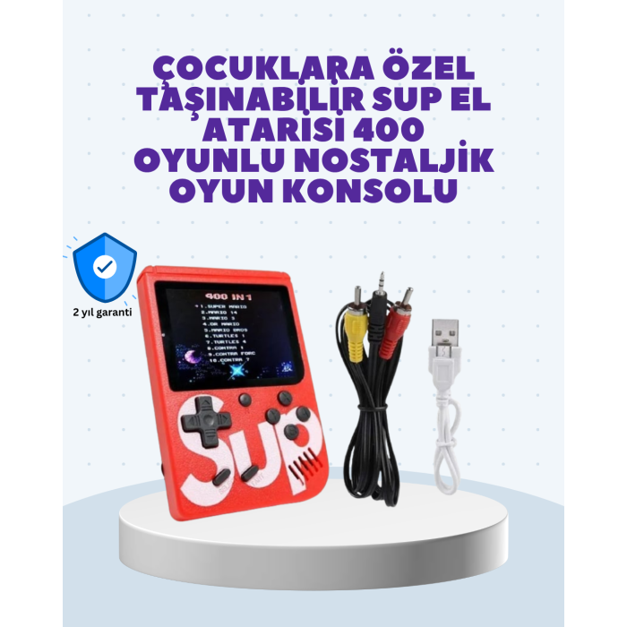 Şarjlı Taşınabilir El Oyun Konsolu 400 Oyun