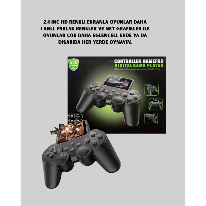 Çocuklar ve Yetişkinler İçin Uygun 500 Oyunlu Taşınabilir Mini Retro El Konsolu