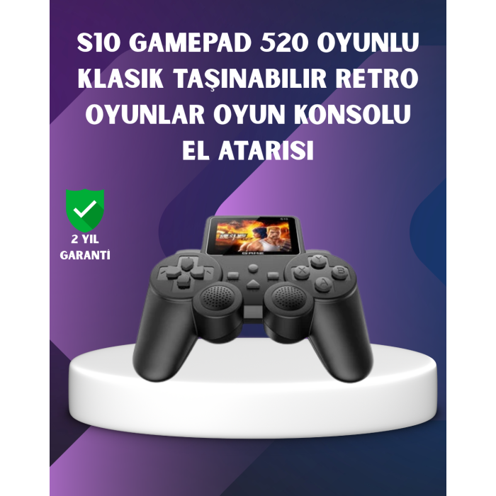 500 Dahili Oyunlu Taşınabilir Retro El Konsolu-2.4 inç Renkli Ekranlı