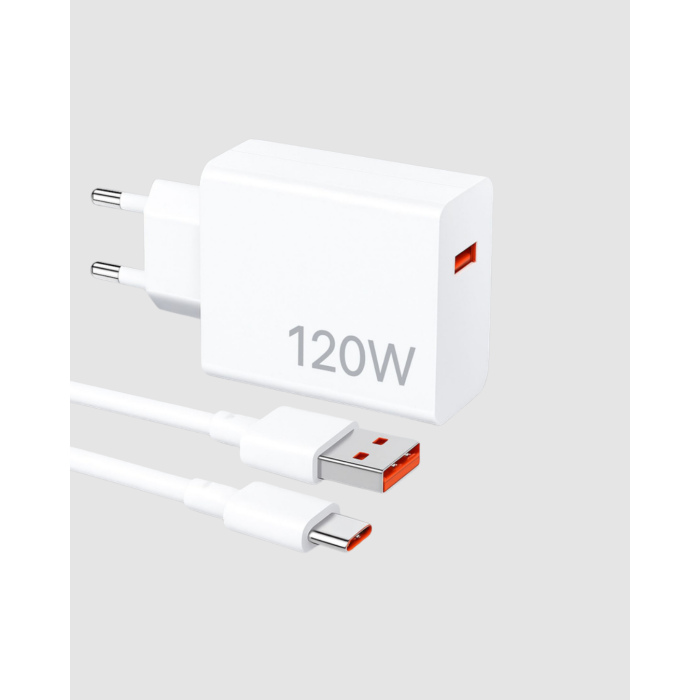 120W Süper Hızlı Şarj Adaptörü – Type-C Kablo Dahil, Yüksek Voltaj Korumalı