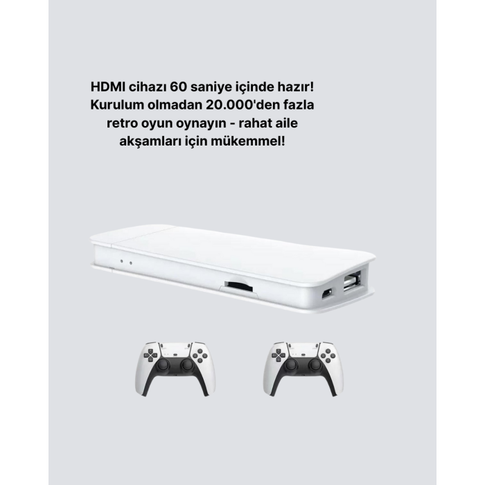 HDMI ve Kablosuz Kontrolcülü 20.000 Oyunlu Retro Oyun Konsolu
