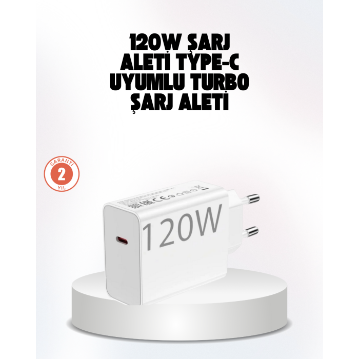 120W Güçlü Hızlı Şarj Adaptörü ve Type-C Kablo Seti – Güvenli Şarj Teknolojisi