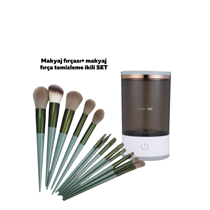 13’lü Makyaj Fırçası Fırça Temizleyici İkili Set