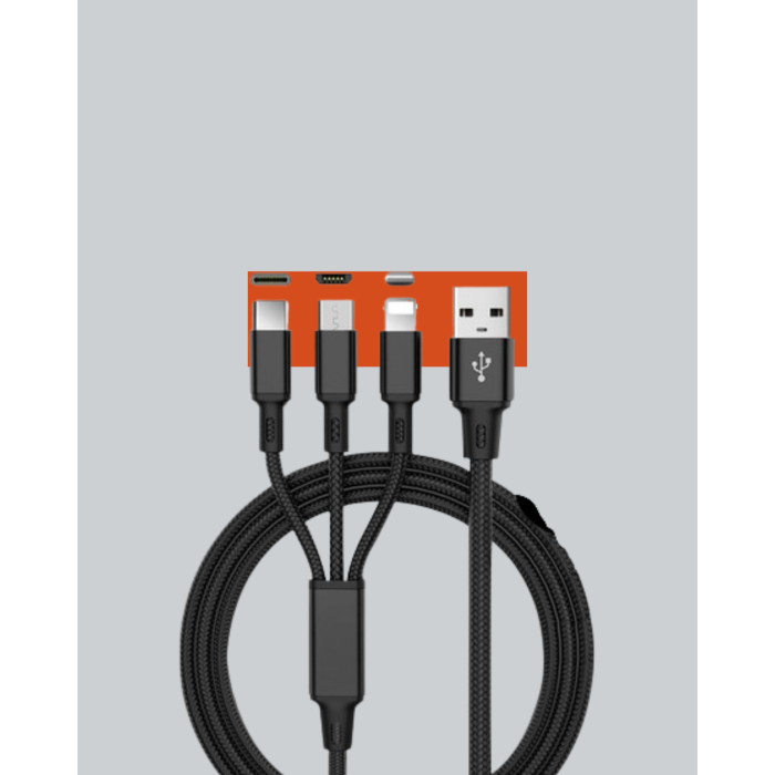 Çoklu USB Şarj Kablosu – 1,2m Hızlı Şarj, 3A Güçlü Akım
