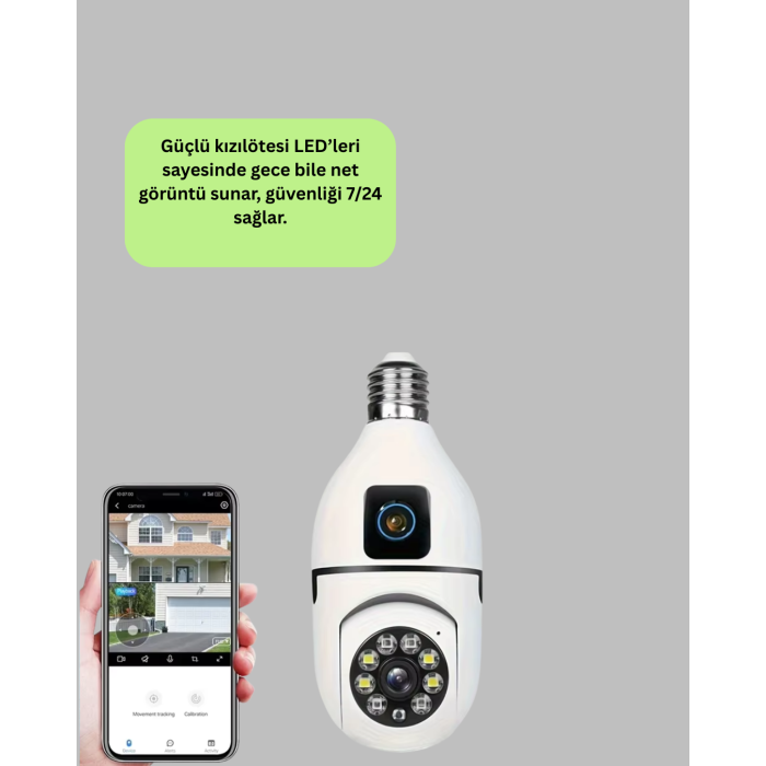 360 Derece Panoramik WiFi Kamera – Full HD Ev Güvenlik Sistemi