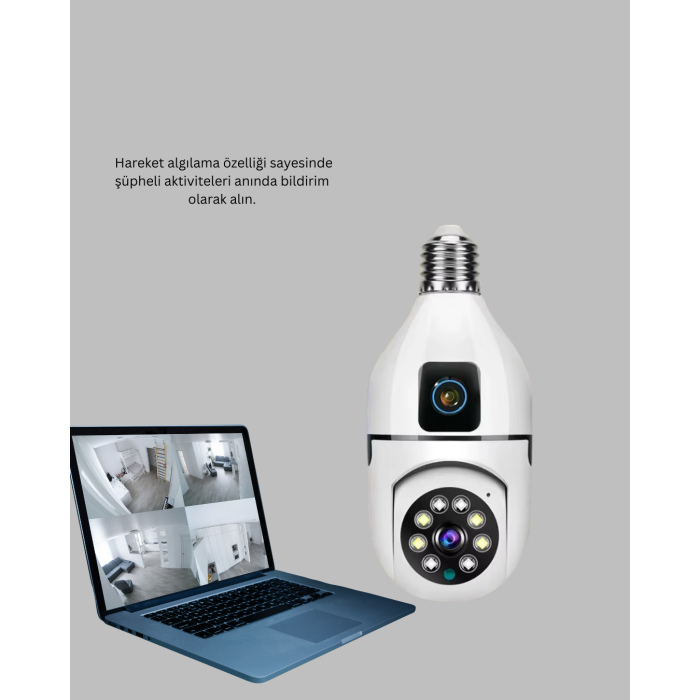 360 Derece Panoramik WiFi Kamera – Full HD Ev Güvenlik Sistemi