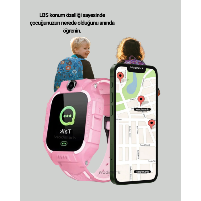 S10 Çocuk Akıllı Saati Konum Geçmişi ve Alarm Fonksiyonlu
