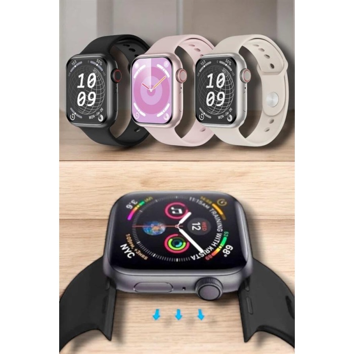 Akıllı Saat Adım Sayar, Kalp Atışı İzleme Dokunmatik Bluetooth Bağlantılı