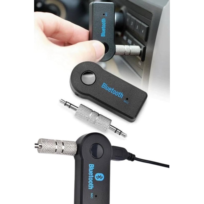 Tüm Cihazlara Uyumlu Bluetooth Aux Araç Kiti Siyah