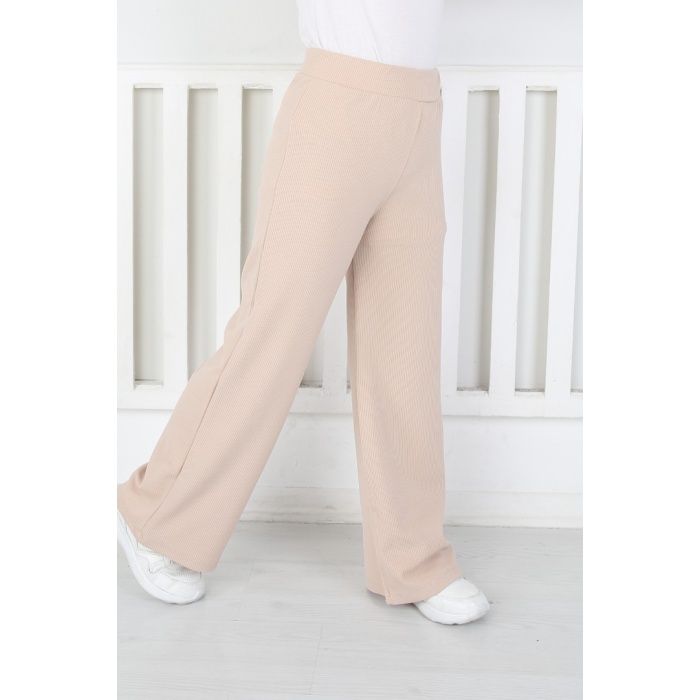 Bol Paça Birinci Kalite Fitilli Kumaş Vizon Kız Çocuk Günlük Tayt