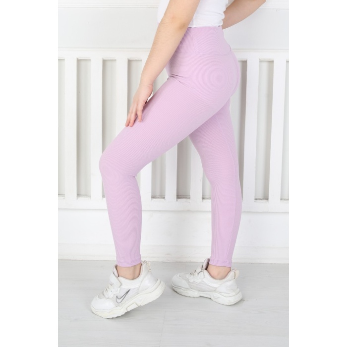 Dar Paça Birinci Kalite Fitilli Kumaş Lila Kız Çocuk Günlük Tayt