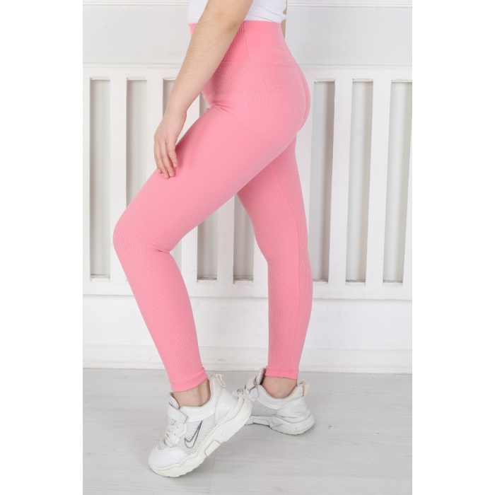 Dar Paça Birinci Kalite Fitilli Kumaş Pembe Kız Çocuk Günlük Tayt