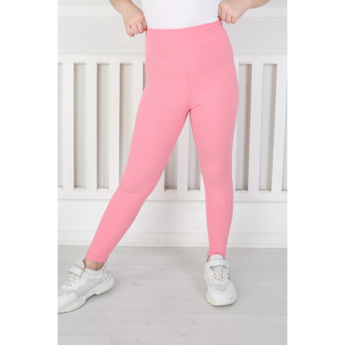 Dar Paça Birinci Kalite Fitilli Kumaş Pembe Kız Çocuk Günlük Tayt