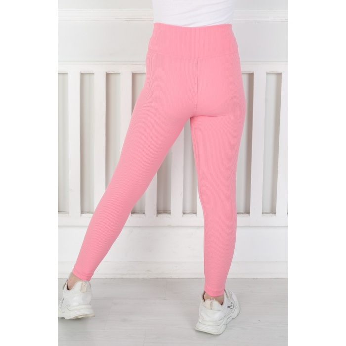 Dar Paça Birinci Kalite Fitilli Kumaş Pembe Kız Çocuk Günlük Tayt