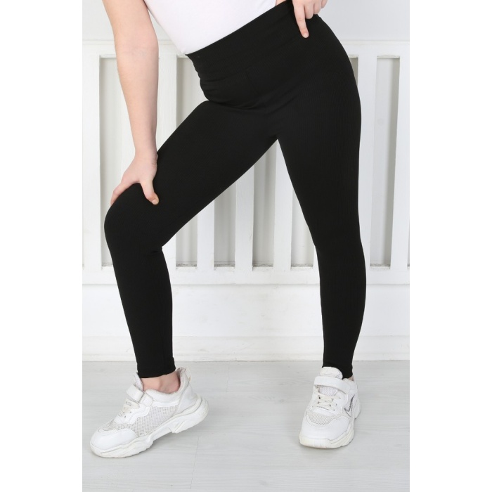 Dar Paça Birinci Kalite Fitilli Kumaş Siyah Kız Çocuk Günlük Tayt