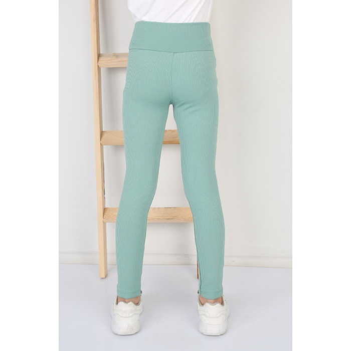 Fitilli Şardonlu Mint Kız Çocuk Günlük Tayt