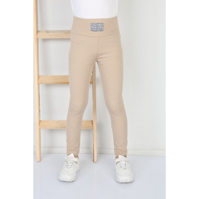 Fitilli Şardonlu Vizon Kız Çocuk Günlük Tayt