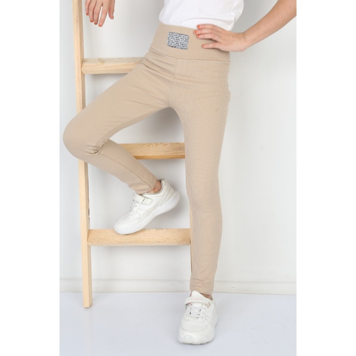 Fitilli Şardonlu Vizon Kız Çocuk Günlük Tayt