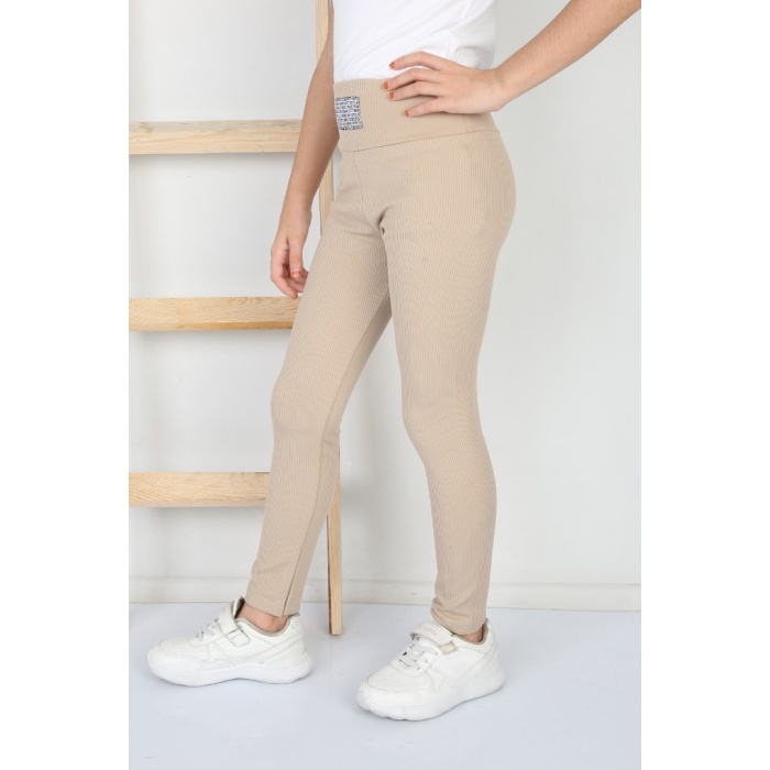 Fitilli Şardonlu Vizon Kız Çocuk Günlük Tayt