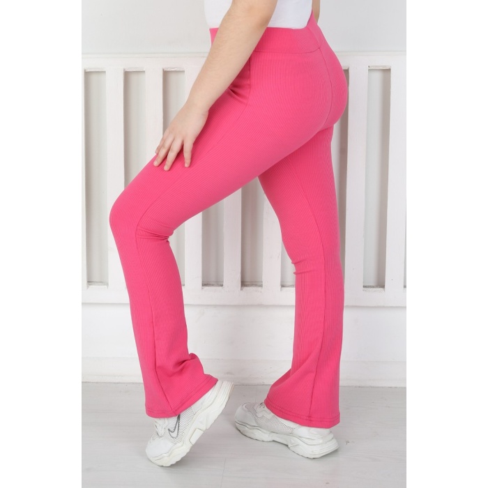 İspanyol Paça Birinci Kalite Fitilli Kumaş Fuşya Kız Çocuk Günlük Tayt