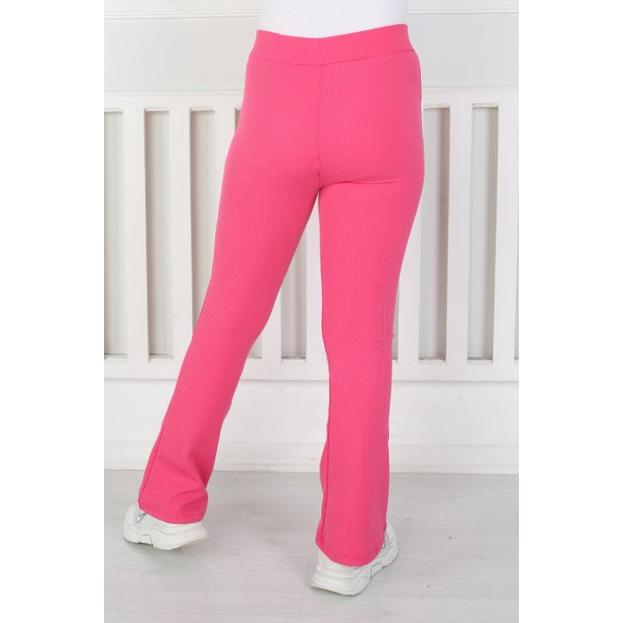 İspanyol Paça Birinci Kalite Fitilli Kumaş Fuşya Kız Çocuk Günlük Tayt