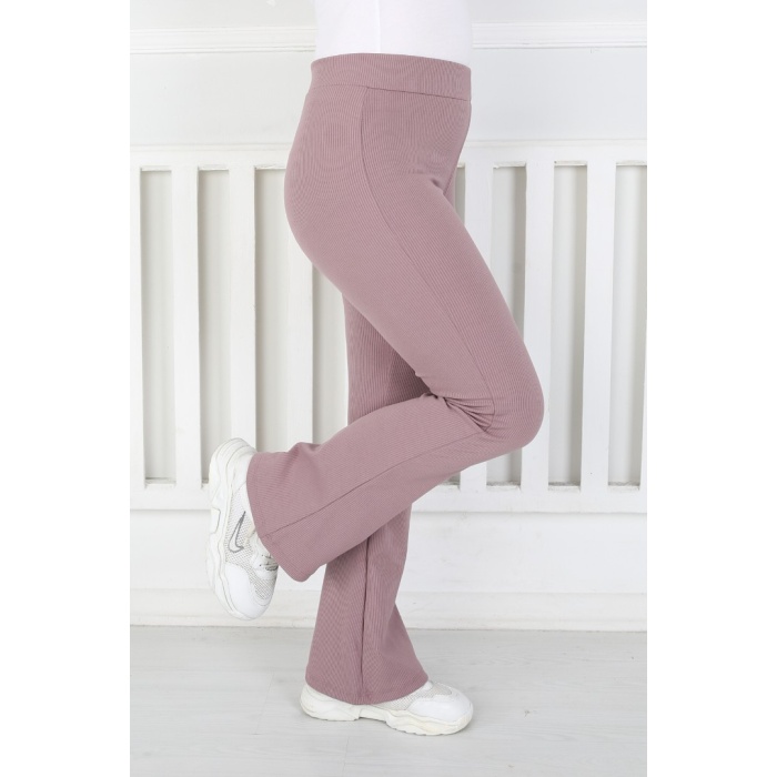 İspanyol Paça Birinci Kalite Fitilli Kumaş Mürdüm Kız Çocuk Günlük Tayt