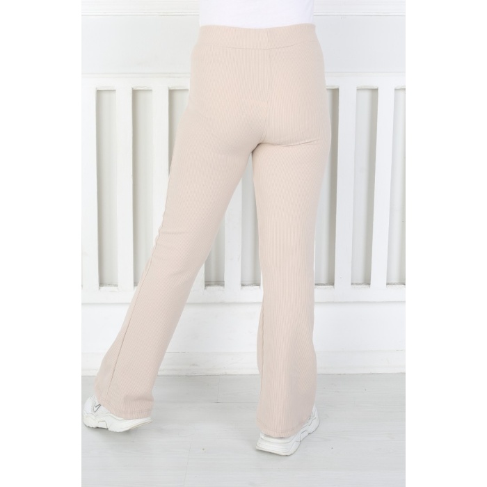 İspanyol Paça Birinci Kalite Fitilli Kumaş Vizon Kız Çocuk Günlük Tayt