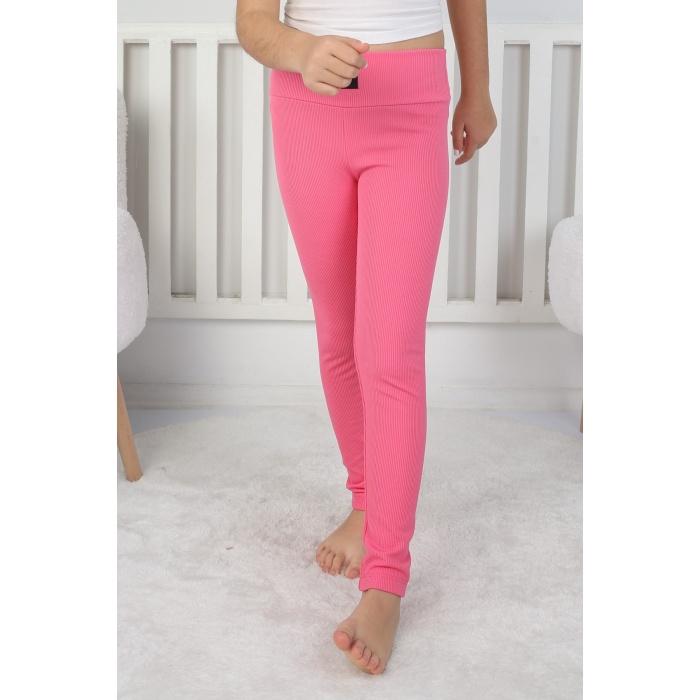 Şardonlu Fitilli Kumaş Arma Detaylı Kız Çocuk Günlük Tayt