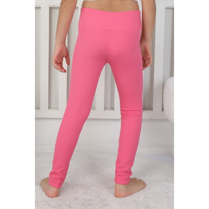 Şardonlu Fitilli Kumaş Arma Detaylı Kız Çocuk Günlük Tayt